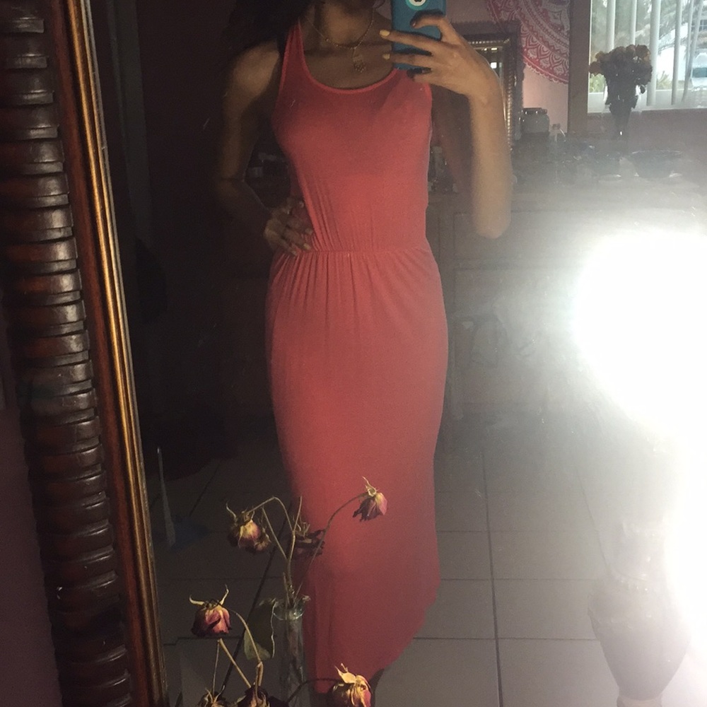 Bright peach sun dress